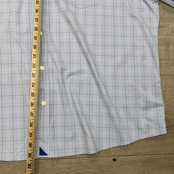 UNTUCKit Mason Perf Shirt Mens 3XL Blue Plaid Relaxed Fit Button Front Casual - Picture 4 of 7